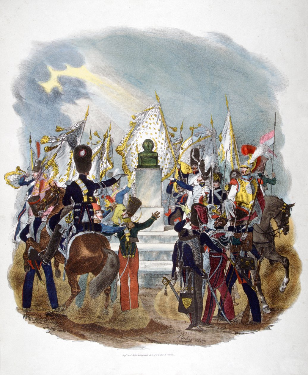 Verschiedene französische Armeeuniformen und Regimenter, 1823 von Charles Etienne Pierre Motte