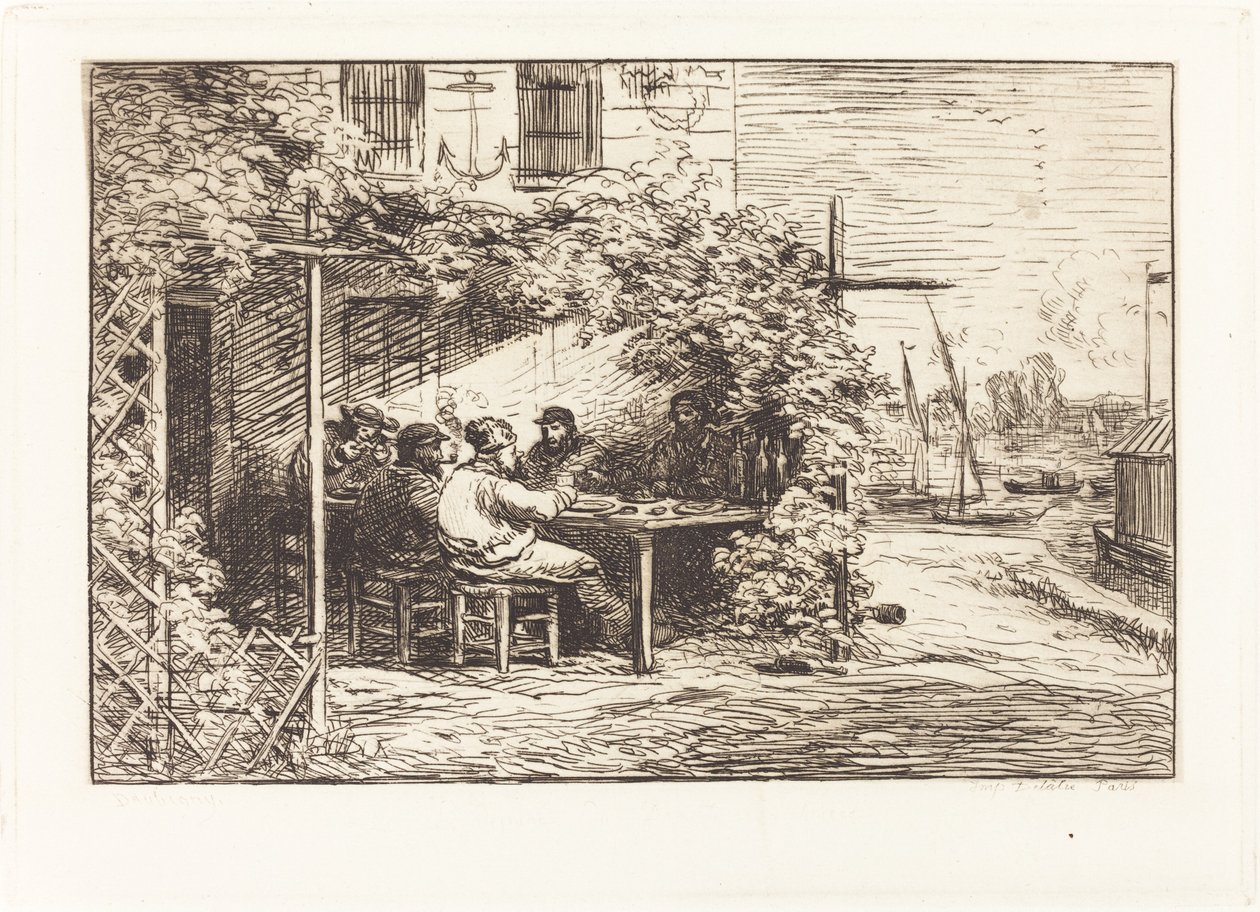 Mittagessen auf dem Weg nach Asnieres von Charles Francois Daubigny