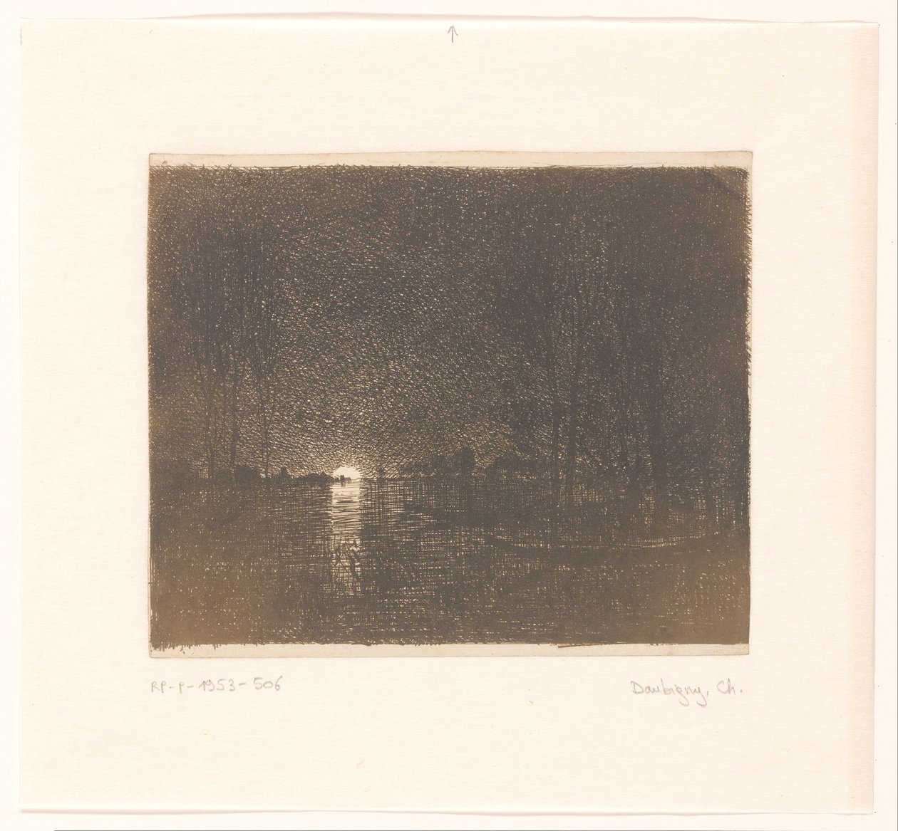 Nächtliche Ansicht auf einen See von Charles Francois Daubigny