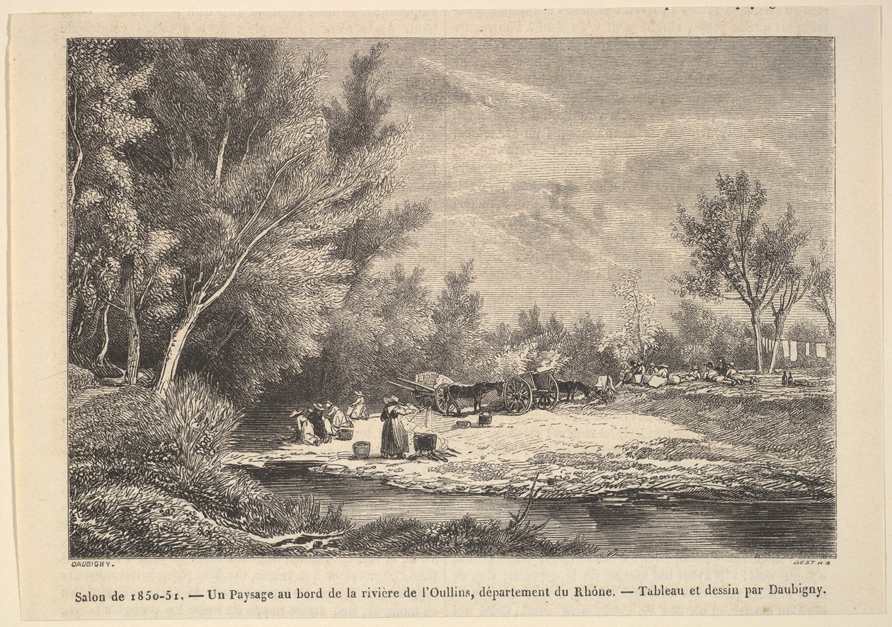 Salon von 1850-51. Landschaft entlang der Ufer des Flusses Oullins (1850-51) von Charles Francois Daubigny