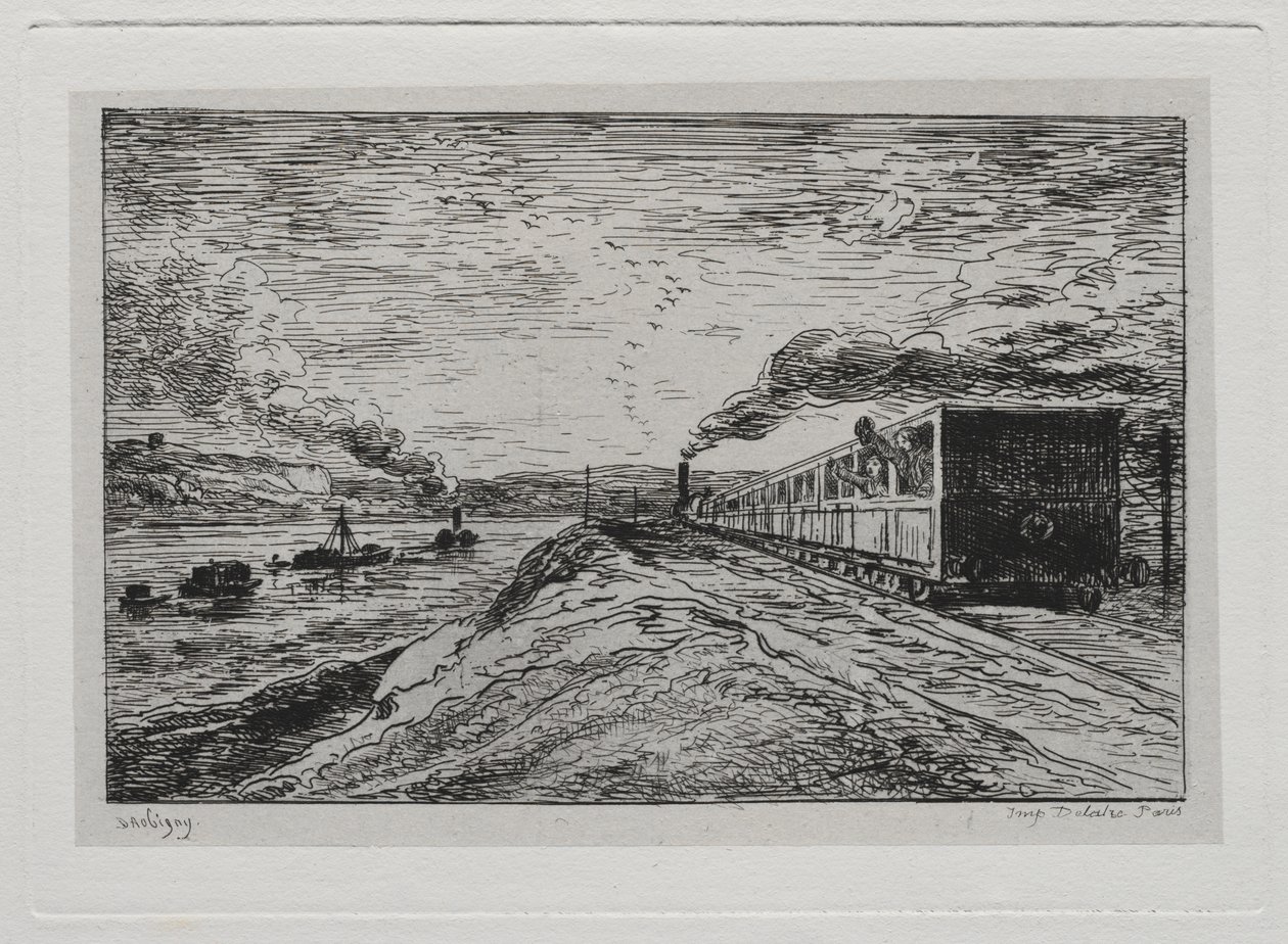 Die Bootsfahrt: Die Abreise (Die Rückkehr) von Charles Francois Daubigny