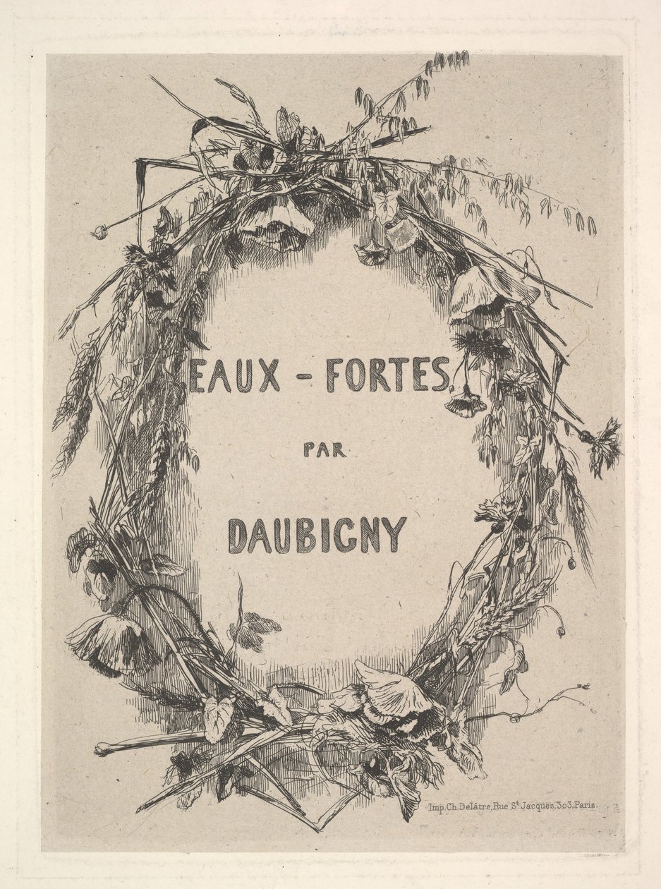 Kranz aus Wildblumen, Titel für Eaux-Fortes par Daubigny von Charles Francois Daubigny