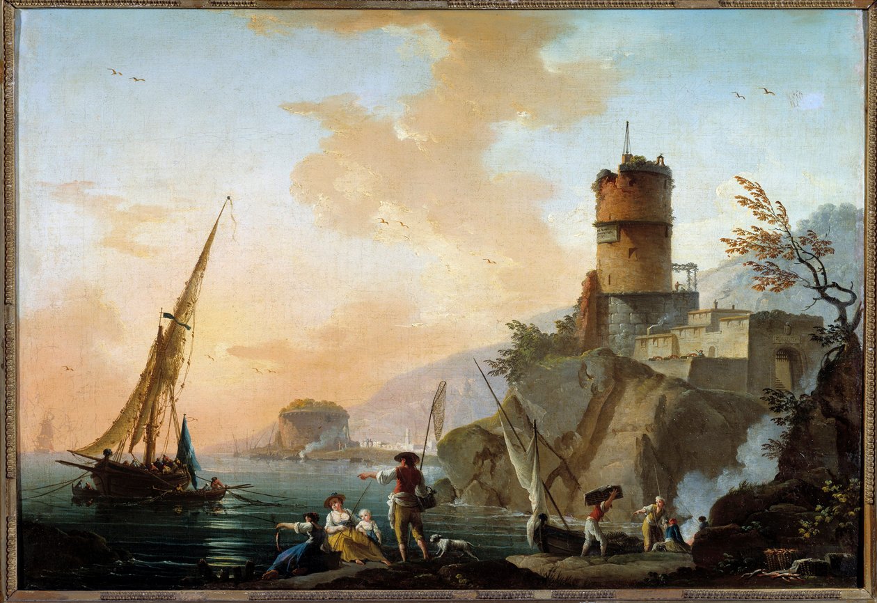 Marine, Blick auf das Mittelmeer von Charles Francois Lacroix de Marseille