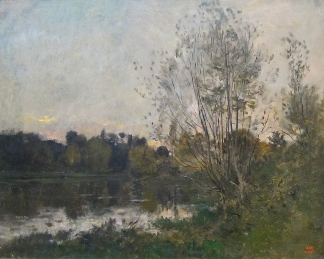 Ein See im Wald bei Dämmerung von Charles Francois Daubigny