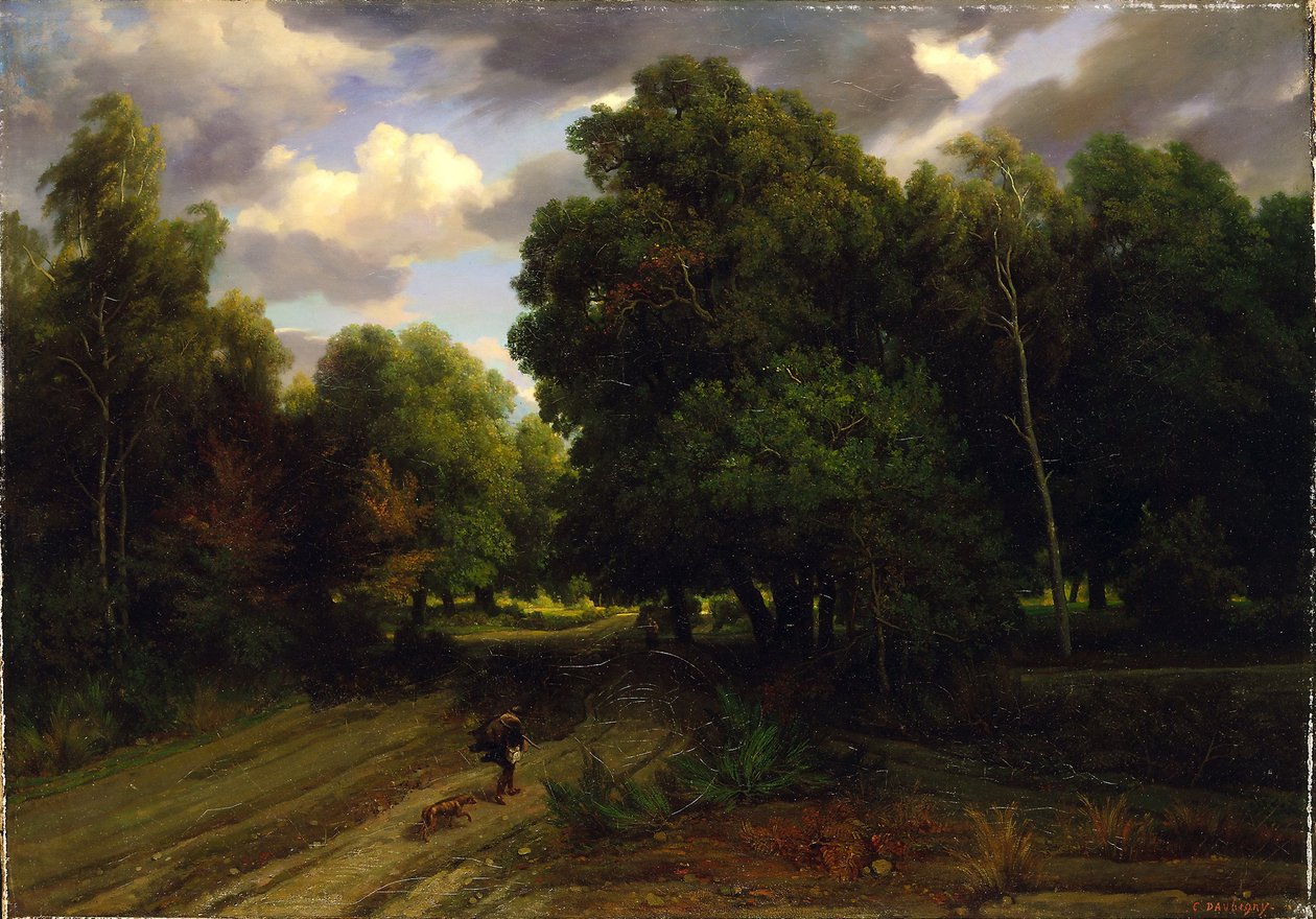 Die Kreuzung des Adlernestes, Wald von Fontainebleau von Charles Francois Daubigny