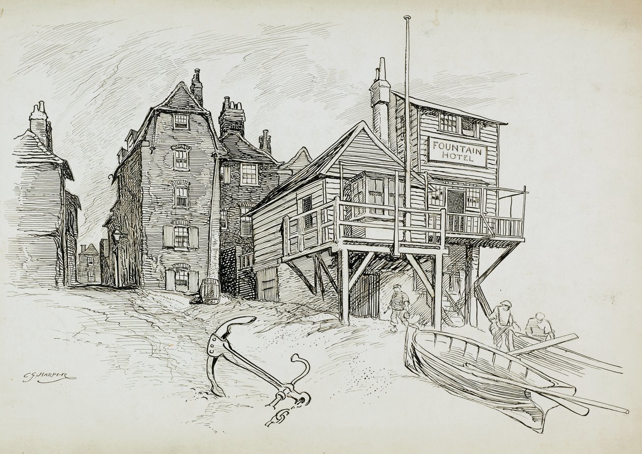 Das Fountain Hotel, Deal, Kent von Charles George Harper