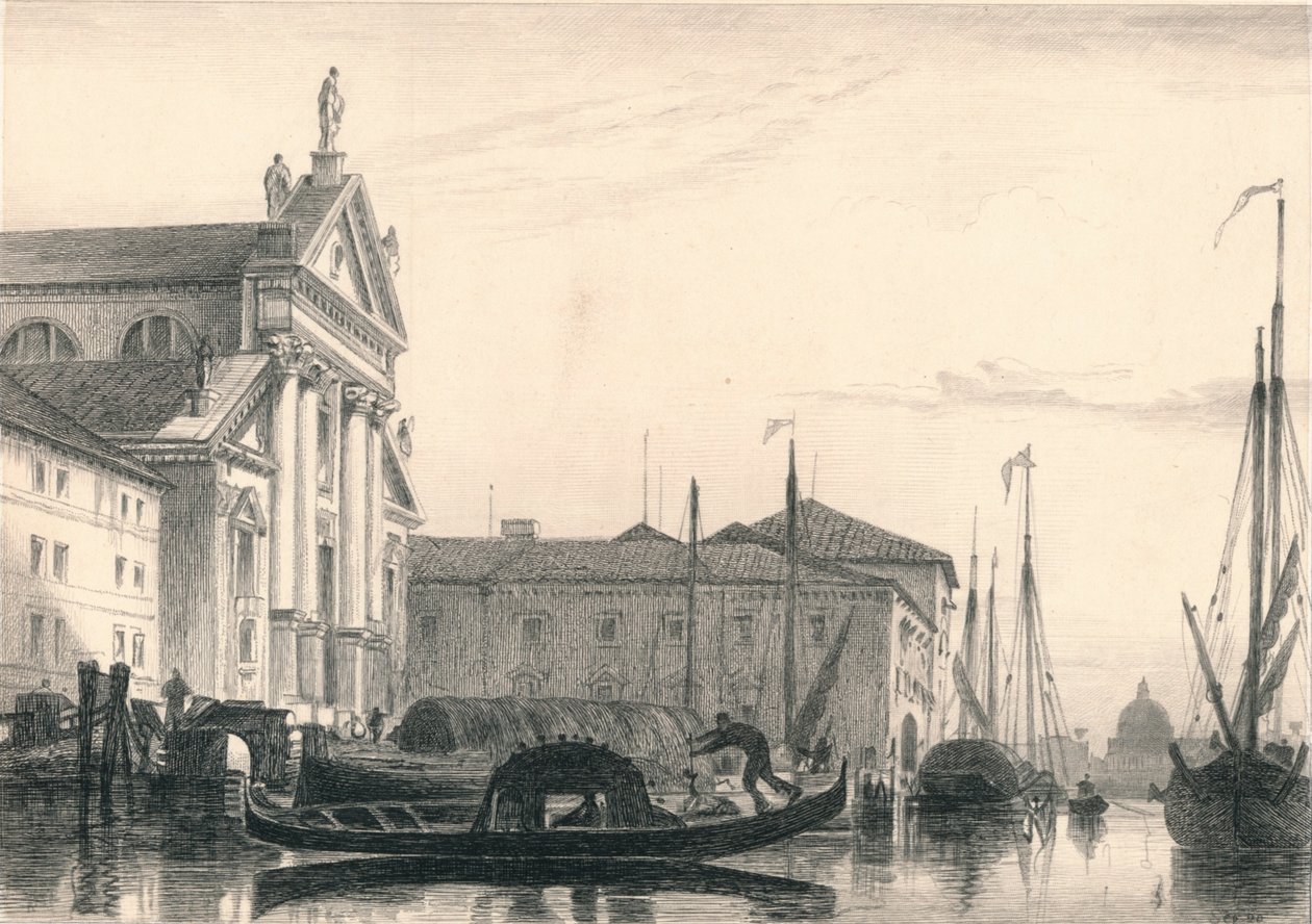 San Giorgio Maggiore. Mondschein, 19. Jahrhundert von Charles George Lewis