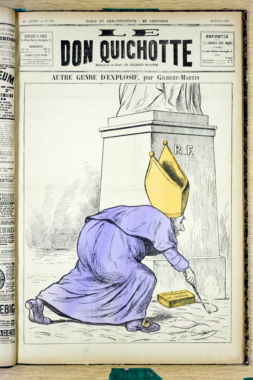 Cover von "Le Don Quixote", Nummer 925, Satirisch in Farben von Charles Gilbert Martin