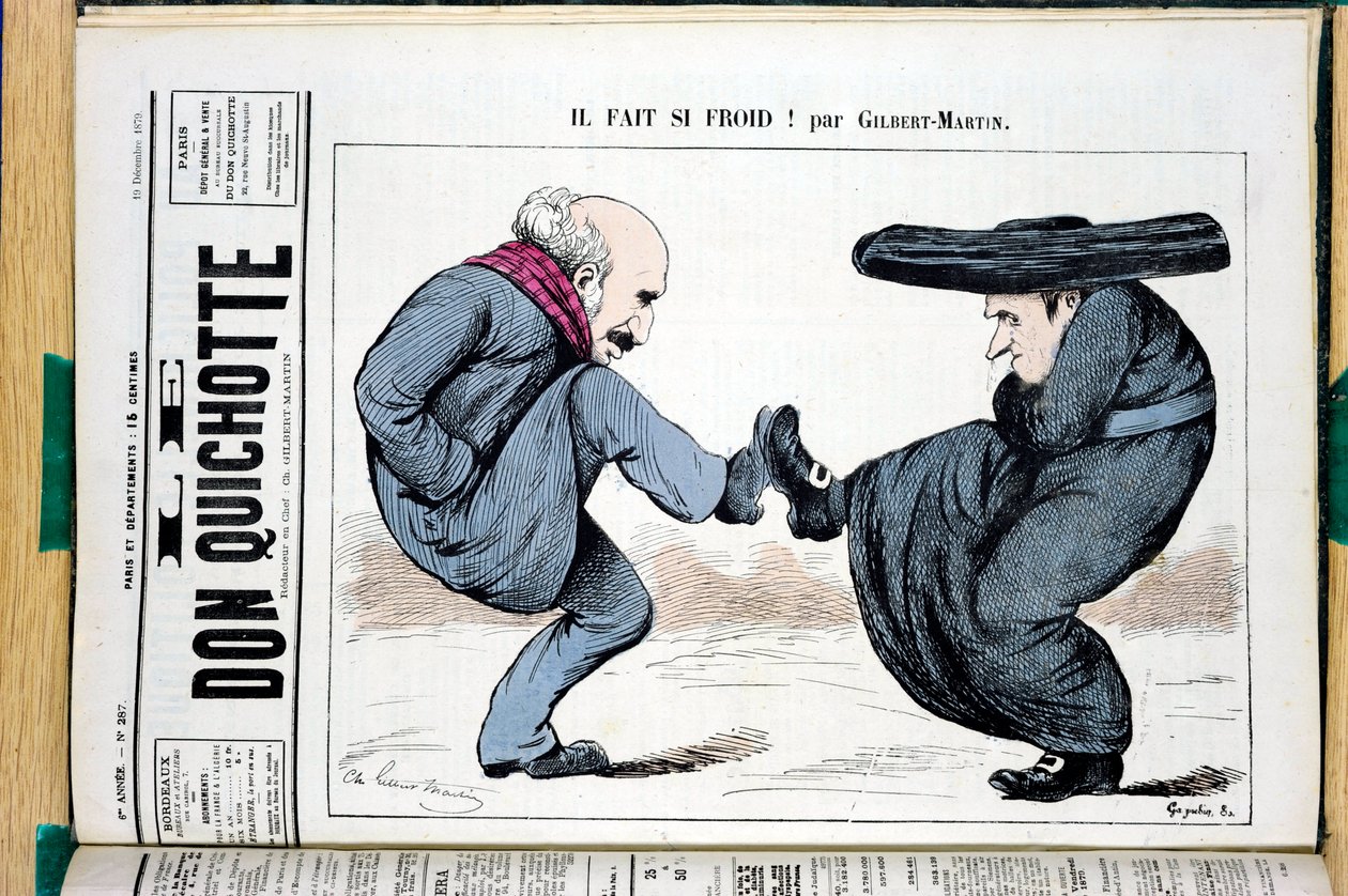 Titelblatt von „The Don Quixote“, Nummer 287, Satirisch in Farben von Charles Gilbert Martin