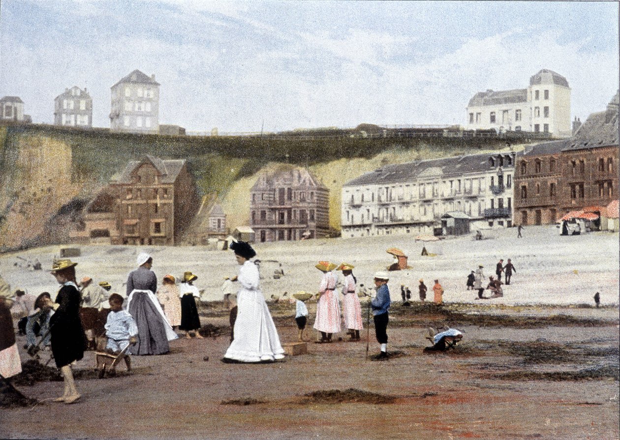 Am Strand. Gravur von Gillot, ca. 1900 von Charles Gillot