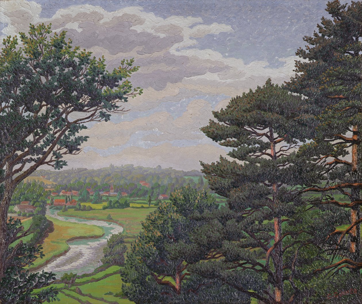 Der Fluss Avon, nahe Salisbury von Charles Ginner