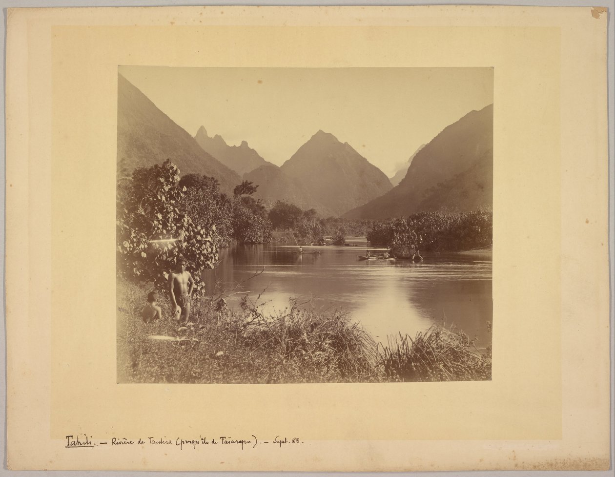 Tahiti. Fluss von Taubira (Halbinsel von Taïarapu) von Charles Gustave Spitz