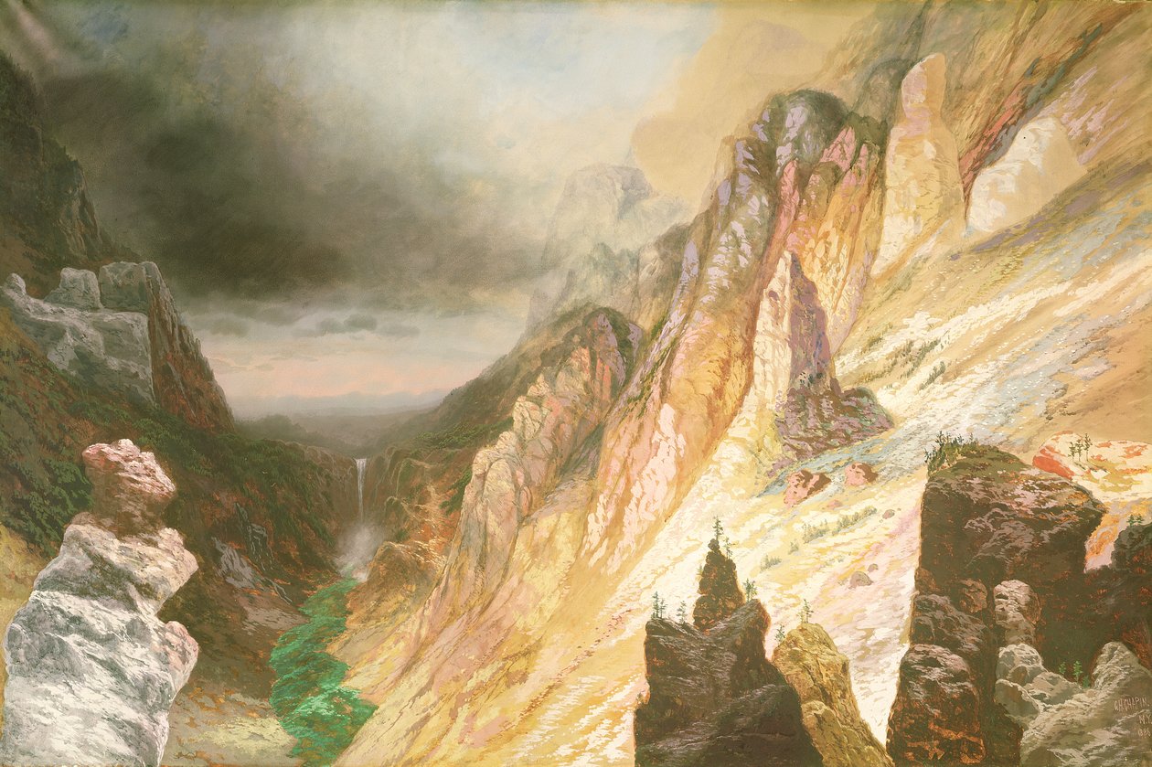 Unterer Wasserfall, Grand Canyon des Yellowstone River, 1886 von Charles H. Chapin