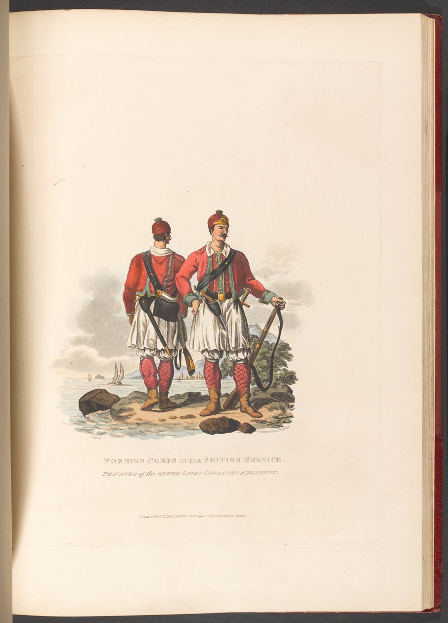 Fremdkorps im britischen Dienst. Soldaten des griechischen Leichtinfanterieregiments von Charles Hamilton (after) Smith