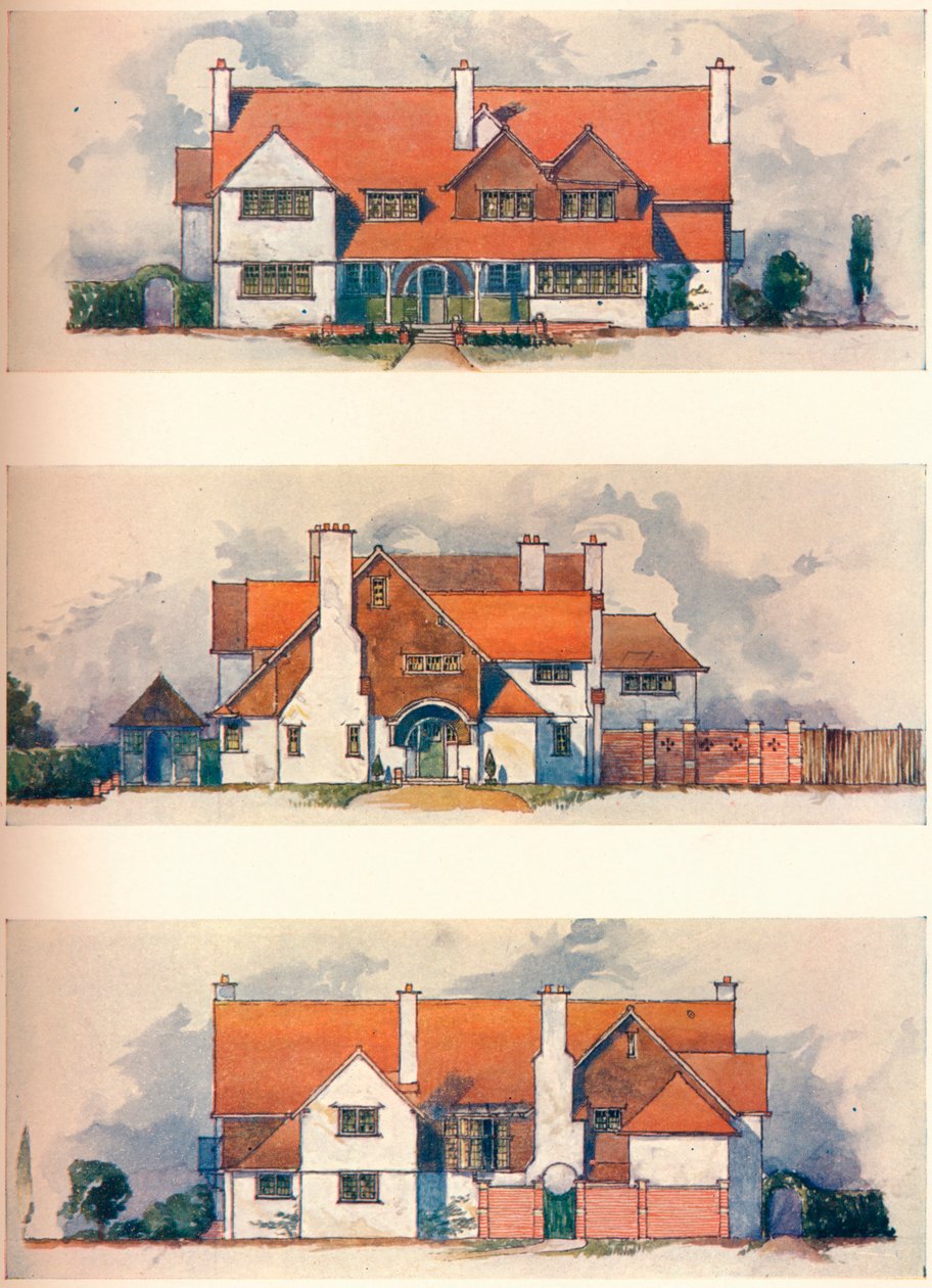 Haus in der Gartenstadt, Letchworth, um 1906 von Charles Harrison Townsend