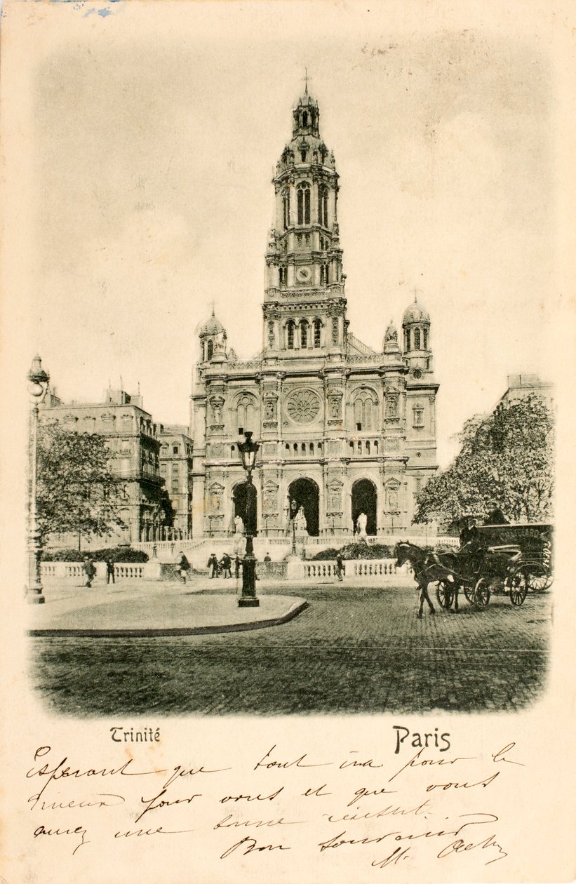 Postkarte/Kirche der Heiligen Dreifaltigkeit/Paris/Seine/Ile de France/Frankreich von Augustus Kollner