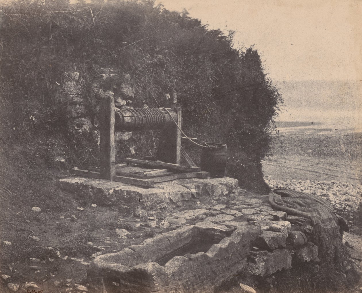 Ein Brunnen am Meer, Langland Bay, Swansea, Wales von Charles Henry Waring