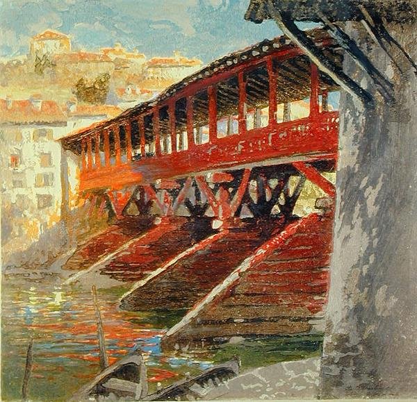 Ponte degli Alpini, Bassano del Grappa, ca. 1910 von Charles Hodge Mackie
