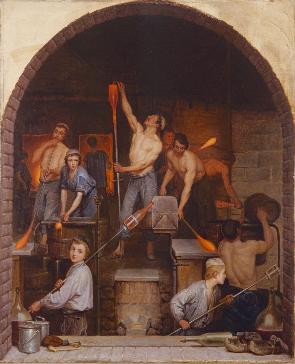 Inneres eines Ofens, 1865 von Charles Housez