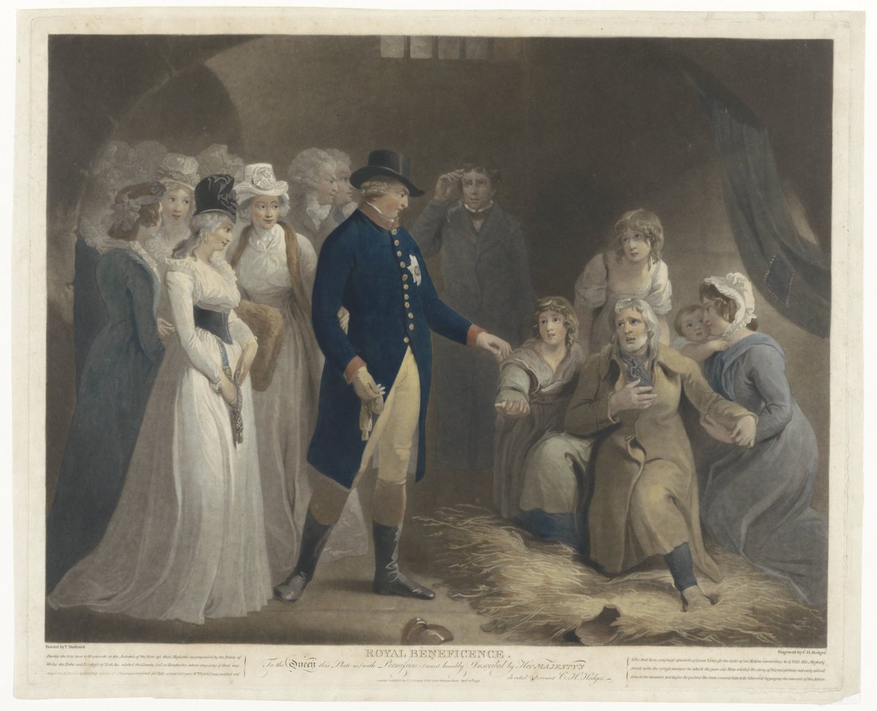 George III besucht mit seiner Familie das Gefängnis in Dorchester von Charles Howard Hodges