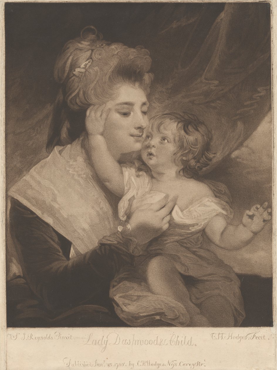 Lady Dashwood und Kind von Charles Howard Hodges