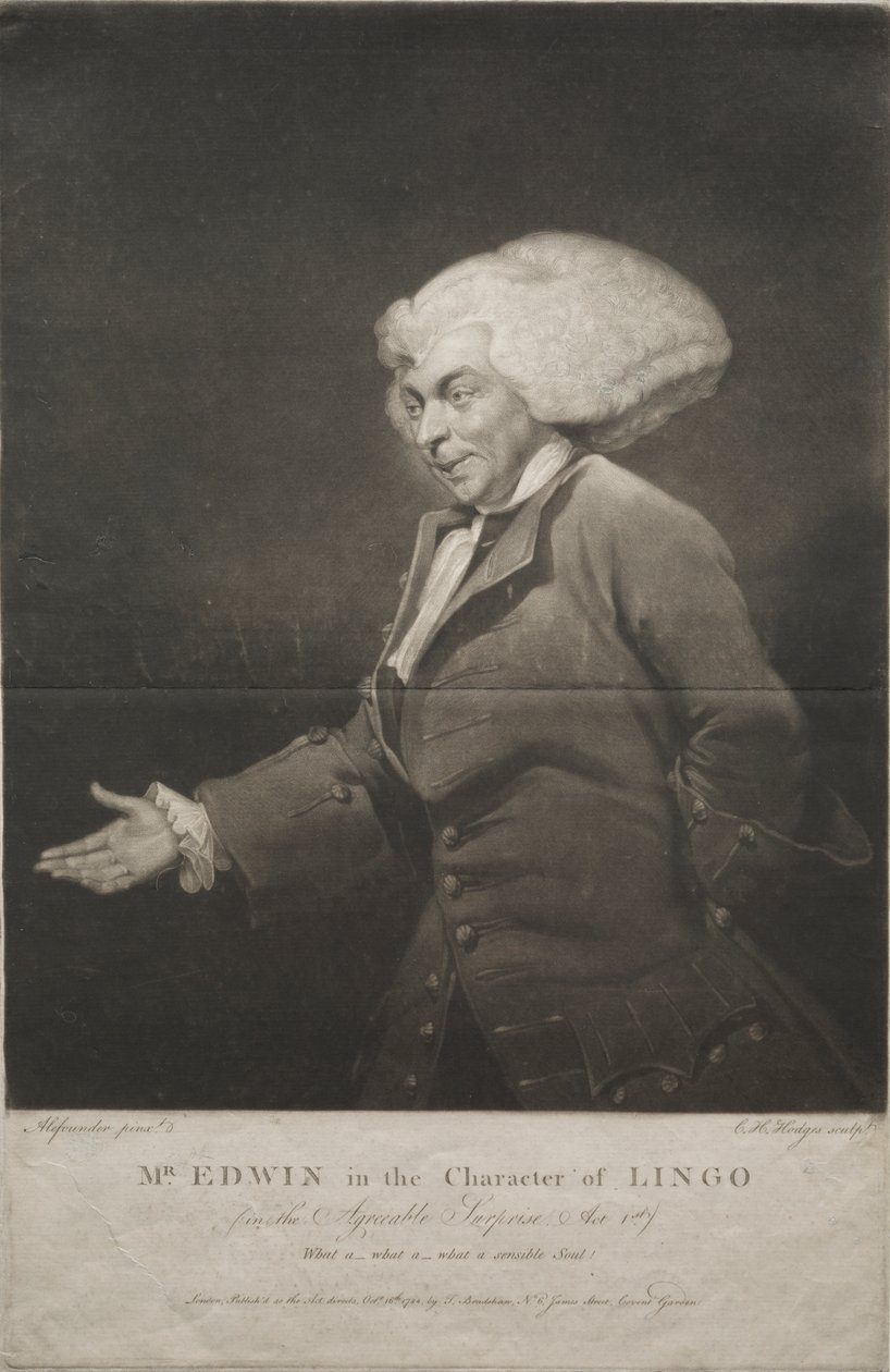 Mr. Edwin in der Rolle von Lingo von Charles Howard Hodges