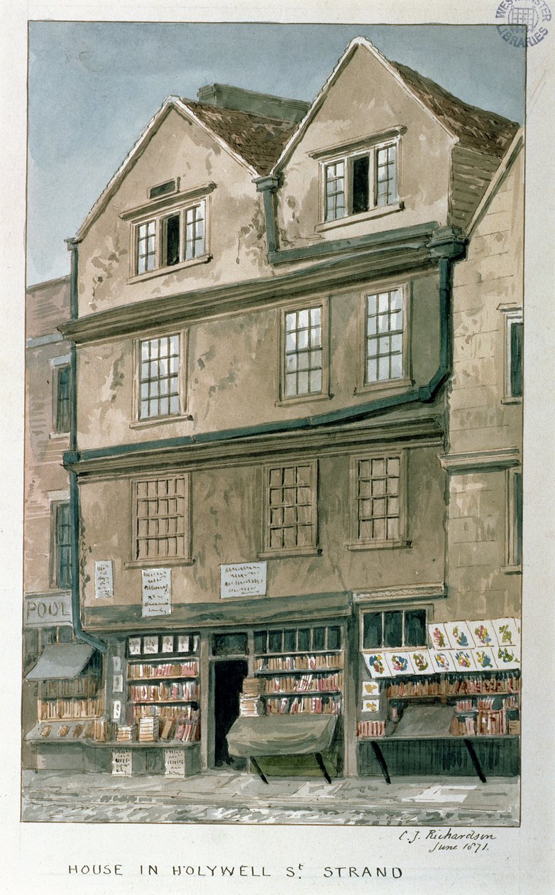 Haus in der Holywell Street, der Strand, 1871 von Charles James Richardson