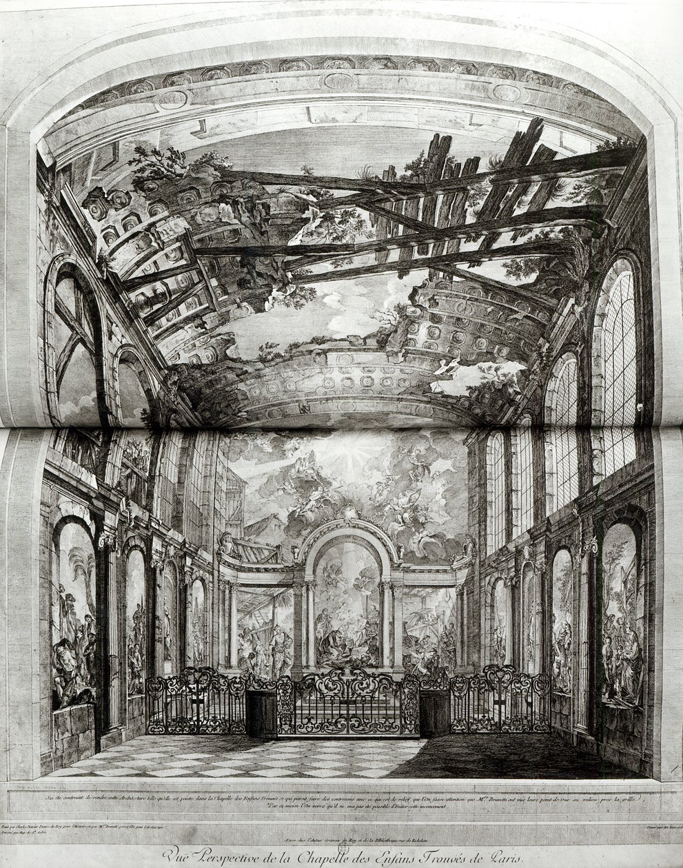 Dekoration der Kapelle des Hospice des Enfants Trouves in Paris, graviert von Etienne Fessard, ca. 1750 von Charles Joseph Natoire