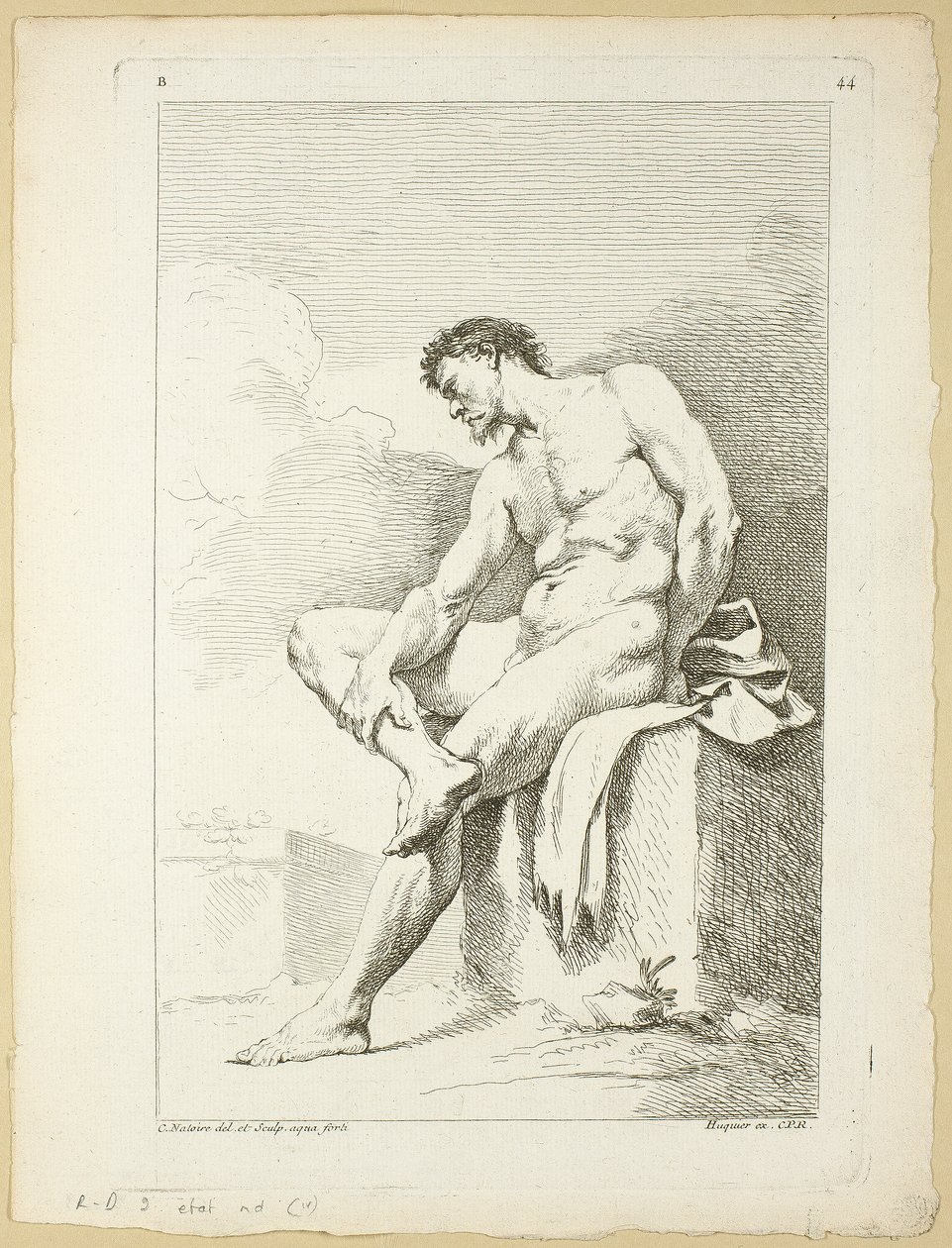 Figur, aus dem zweiten Buch der Figuren der Akademien, teilweise graviert von den Professoren der Königlichen Akademie von Charles Joseph Natoire
