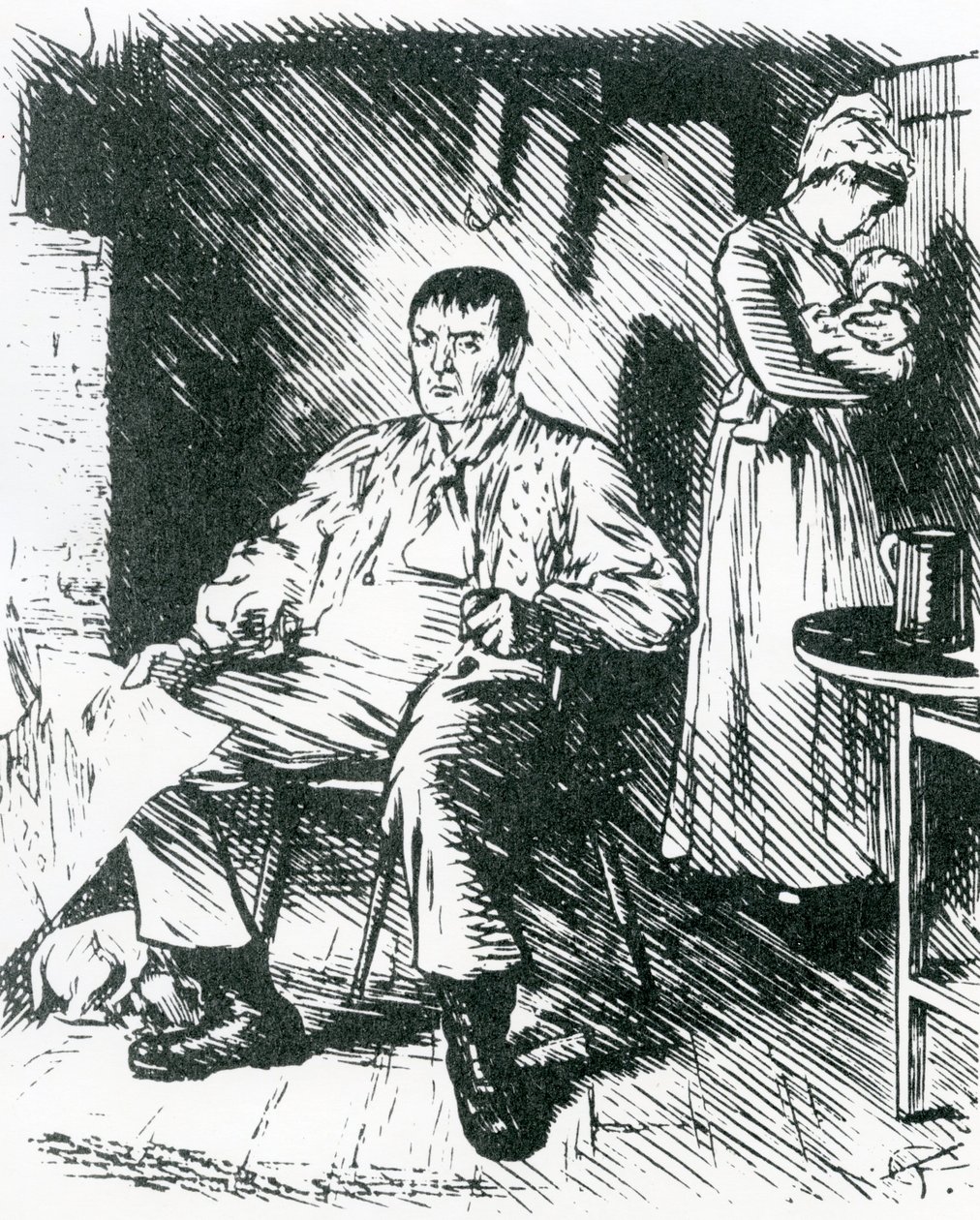 "Ein wirklich harter Fall" Illustration zu "Punch," 1875 (Gravur) von Charles Keene