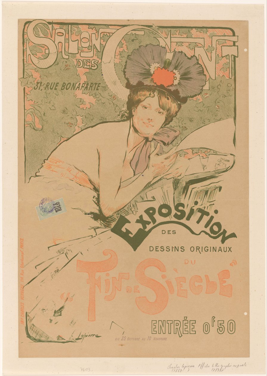 Plakat für eine Ausstellung des Salon des Cent von Charles Lapierre