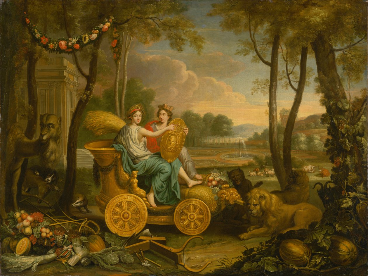Allegorie der vier Elemente: Die Erde. Entwurf für einen Wandteppich für König Ludwig XIV., ca. 1680 von Charles Le Brun
