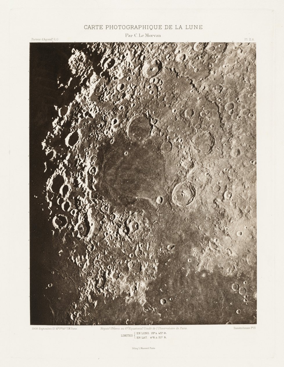 Fotografische Karte des Mondes, Tafel II.A von Charles le Morvan