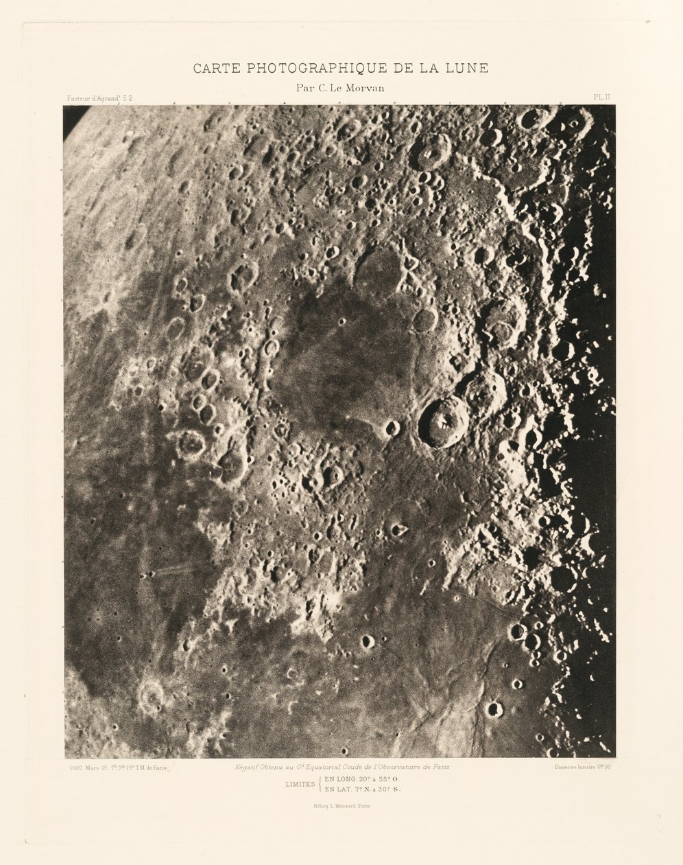 Fotografische Karte des Mondes, Tafel II, 15. März von Charles le Morvan