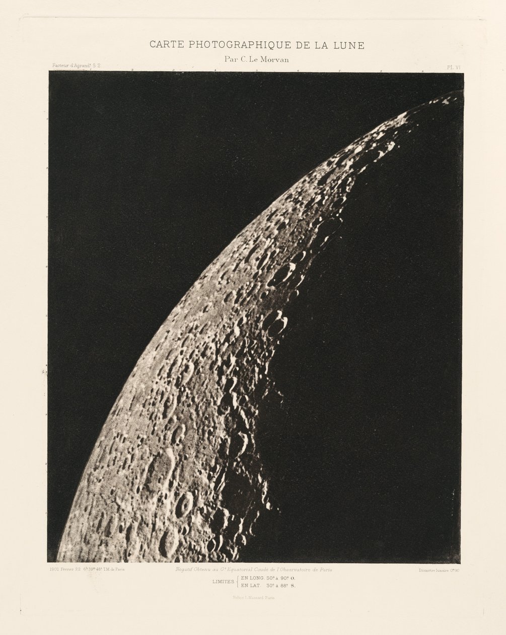 Fotografische Karte des Mondes, Tafel VI von Charles le Morvan