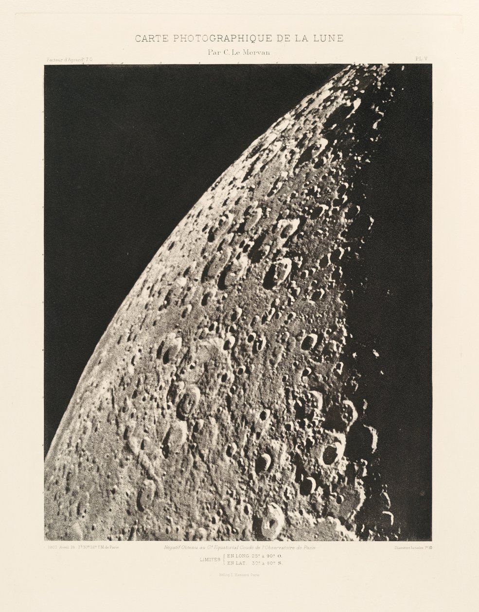 Fotografische Karte des Mondes, Tafel V, 18. April von Charles le Morvan