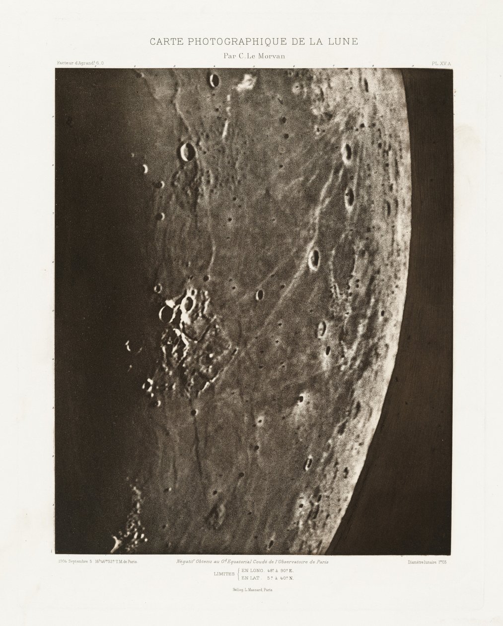 Fotografische Karte des Mondes, Tafel XV.A von Charles le Morvan