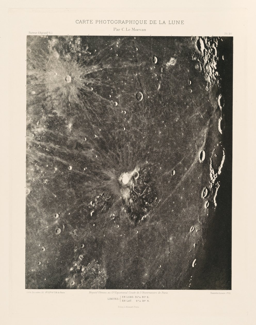 Fotografische Karte des Mondes, Tafel XV von Charles le Morvan