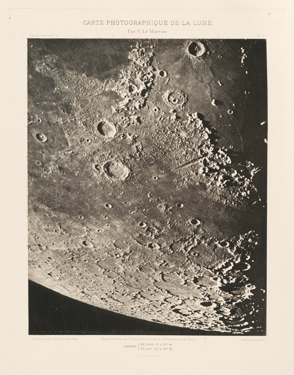 Fotografische Karte des Mondes, Platte X von Charles le Morvan
