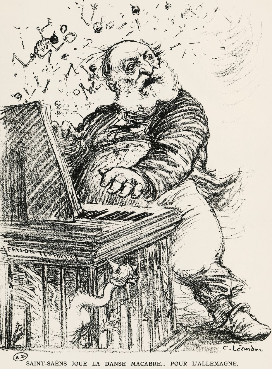 Karikatur von Charles Camille Saint-Saens, französischer Komponist, Pianist und Organist von Charles Leandre