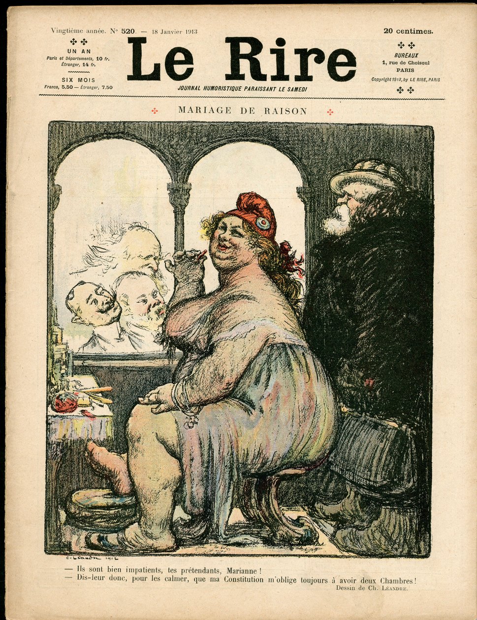 Titelblatt von „The Laughs“, Satirique en Couleurs von Charles Leandre