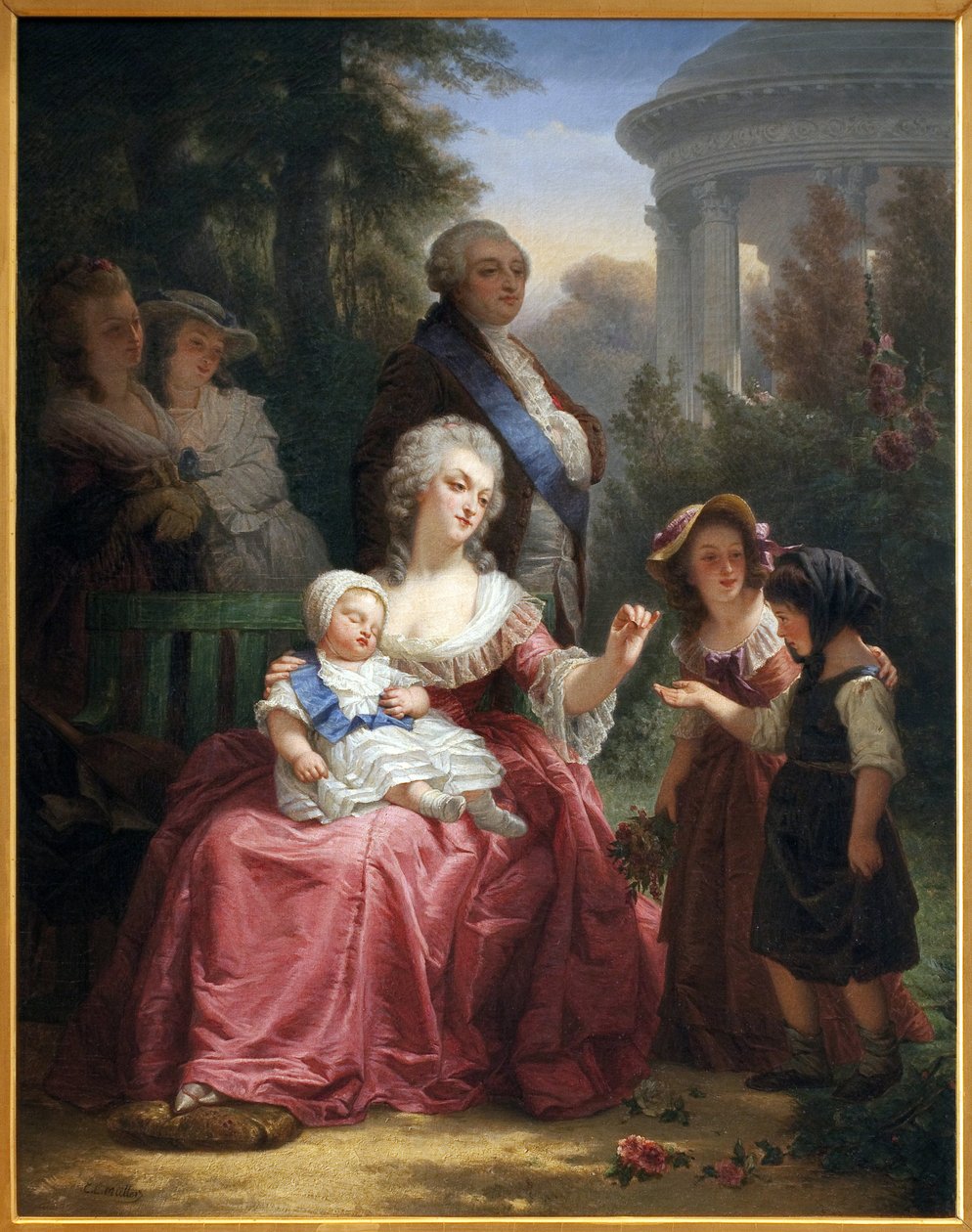 Die französische Königsfamilie in Trianon von Charles Louis Lucien Muller