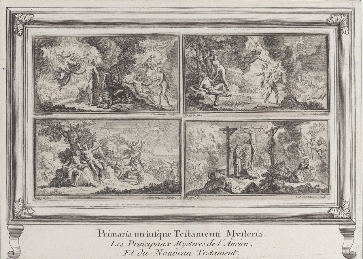 Vier biblische Szenen: die Hauptgeheimnisse des Alten und Neuen Testaments, 1680-1728 von Charles Louis Simonneau