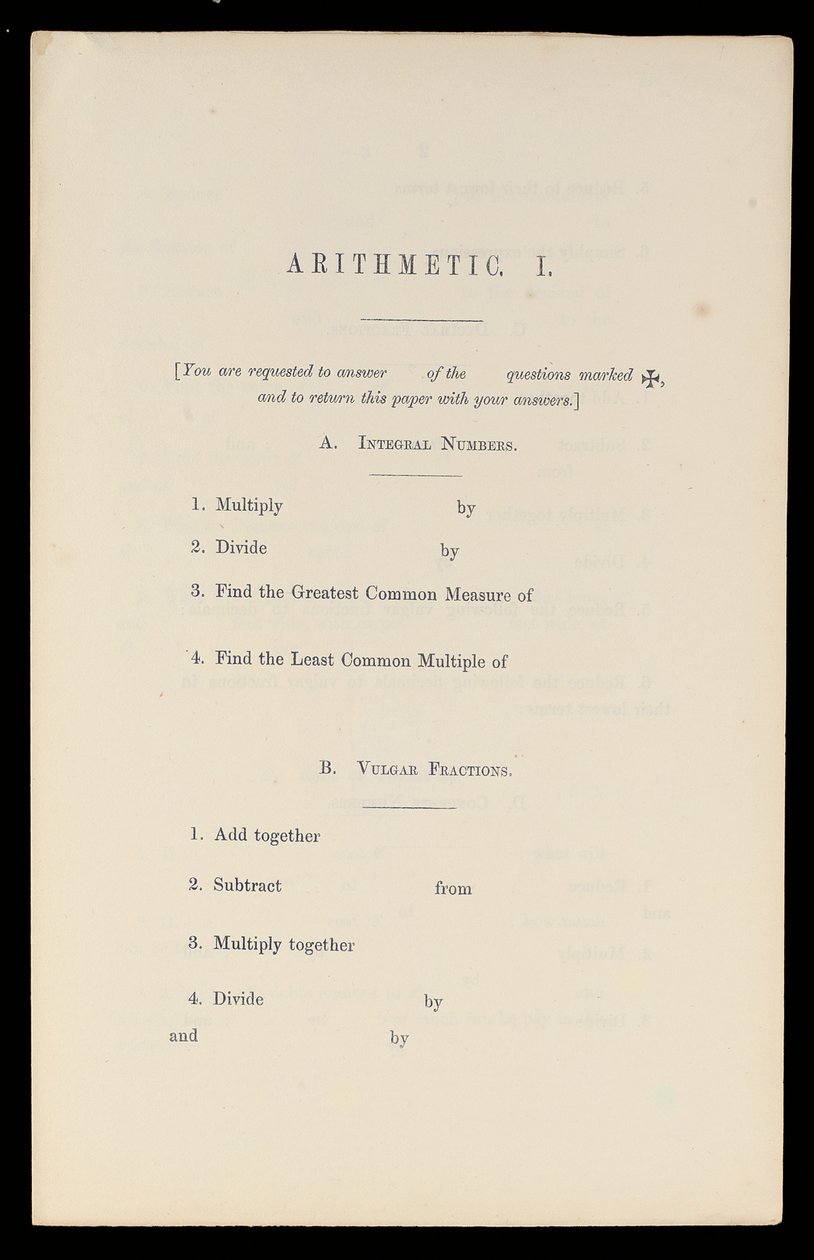 Arithmetik, Oxford University Press, ca. 1870 von Charles Lutwidge Dodgson