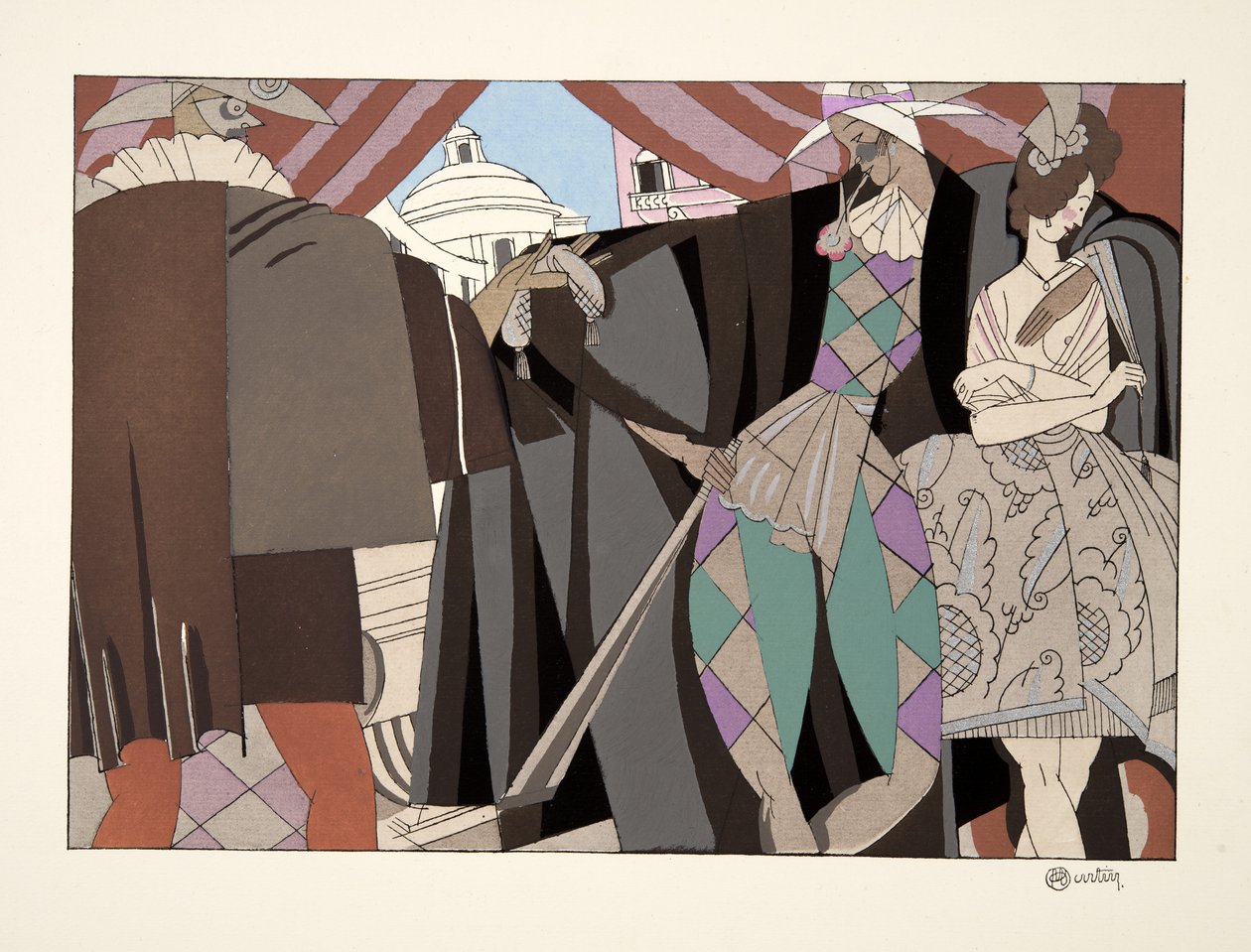 Comedie Italienne, aus Sports & Divertissements, veröffentlicht 1914 von Charles Martin