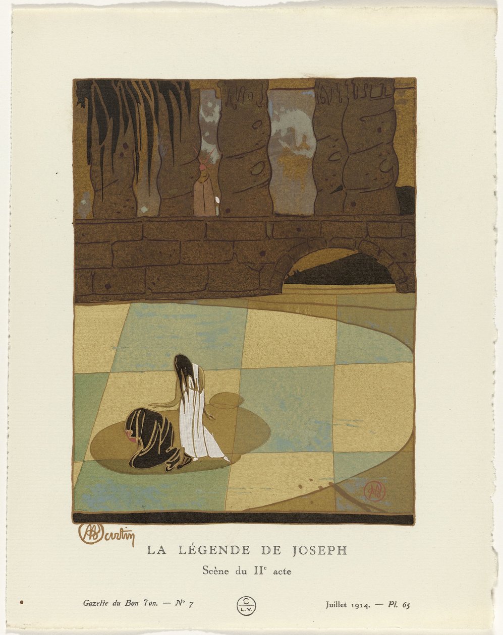 Gazette du Bon Ton, 1914 - Nr. 7: Die Legende von Joseph / Szene des II. Aktes von Charles Martin