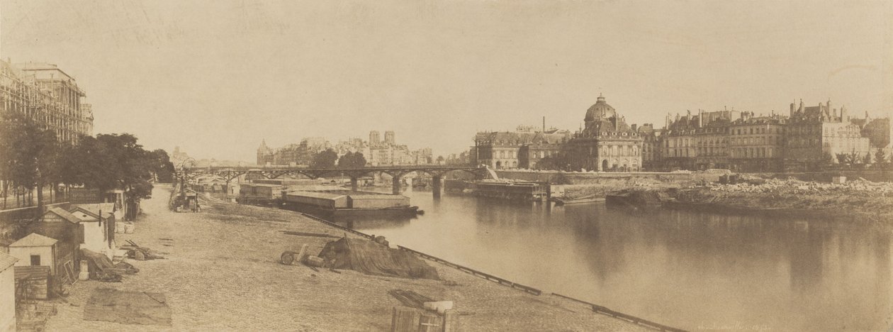 Die Seine vom Pont du Carrousel in Richtung Notre Dame von Charles Marville