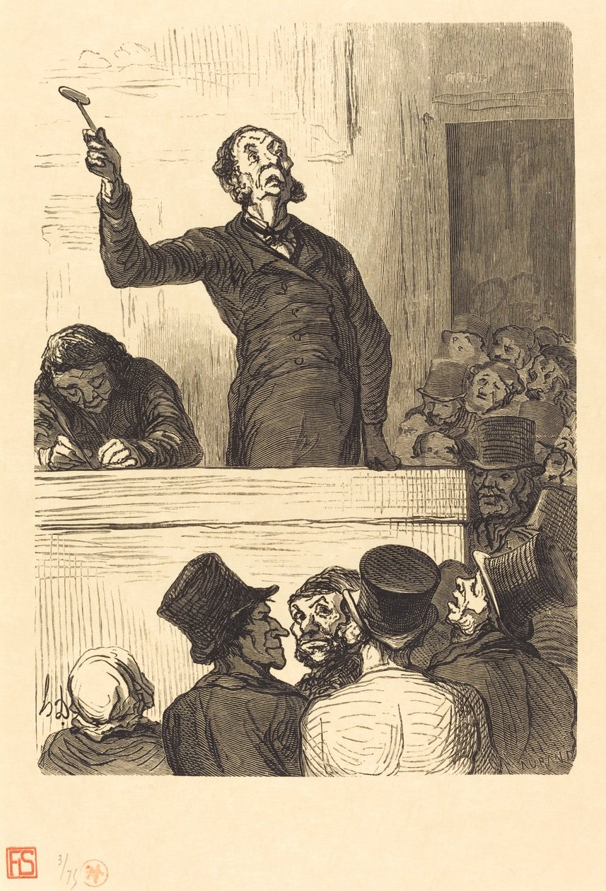 Das Auktionshaus: der Auktionator von Charles Maurand after Honoré Daumier