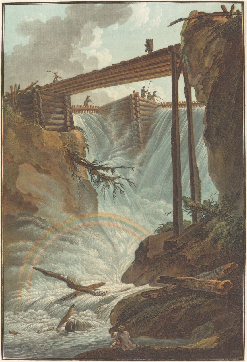 Chute de la Tritt in der Muhlethal-Tal, 1776 von Charles Melchior Descourtis