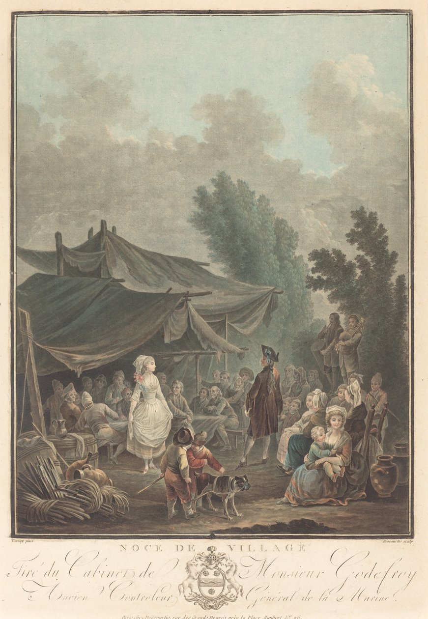 Dorfhochzeit, 1785 von Charles Melchior Descourtis